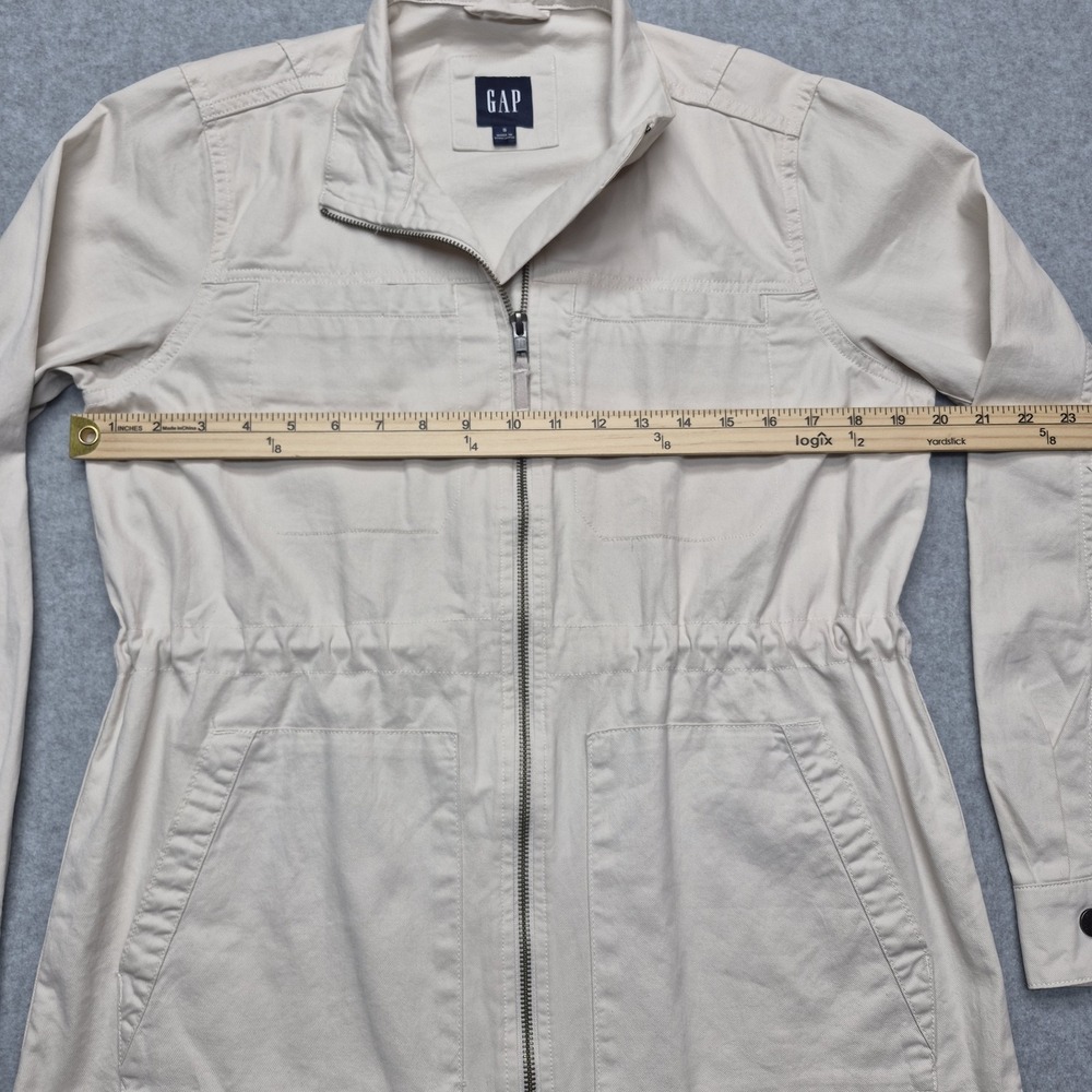 Gap Utility Field Jacket Womens S Beige Full Zip Drawstring Waist Anorak - Picture 6 of 16